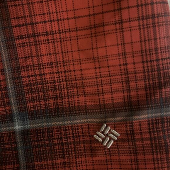 Columbia Swim Trunks Orange Plaid Mens Omni Shade Pockets Drawstring 34 - Picture 2 of 5